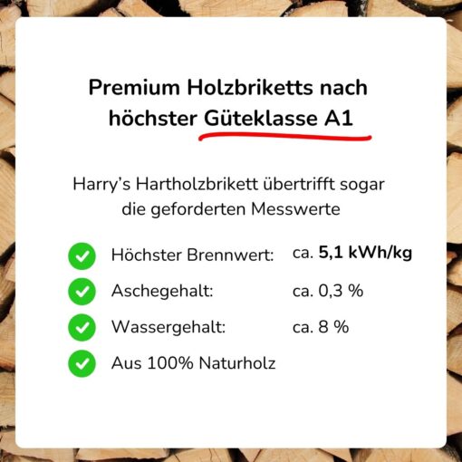 Premium-Hartholzbriketts (Nestro Eine Tonne Palette 1000KG)